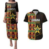 Ghana 1957 Couples Matching Puletasi and Hawaiian Shirt Independence Anniversary Kente Pattern