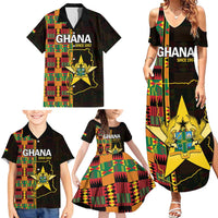 Ghana 1957 Family Matching Summer Maxi Dress and Hawaiian Shirt Independence Anniversary Kente Pattern
