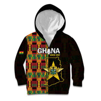Ghana 1957 Kid Hoodie Independence Anniversary Kente Pattern