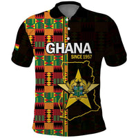 Ghana 1957 Polo Shirt Independence Anniversary Kente Pattern
