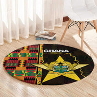 Ghana 1957 Round Carpet Independence Anniversary Kente Pattern