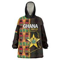 Ghana 1957 Wearable Blanket Hoodie Independence Anniversary Kente Pattern