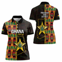 Ghana 1957 Women Polo Shirt Independence Anniversary Kente Pattern