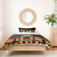 Custom Ghana Football Bedding Set 2025 Go Black Stars Adinkra pattern