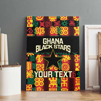 Custom Ghana Football Canvas Wall Art 2025 Go Black Stars Adinkra pattern