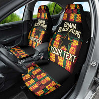 Custom Ghana Football Car Seat Cover 2025 Go Black Stars Adinkra pattern
