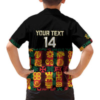 Custom Ghana Football Family Matching Short Sleeve Bodycon Dress and Hawaiian Shirt 2025 Go Black Stars Adinkra pattern