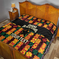 Custom Ghana Football Quilt 2025 Go Black Stars Adinkra pattern