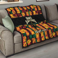 Custom Ghana Football Quilt 2025 Go Black Stars Adinkra pattern
