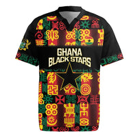 Custom Ghana Football Rugby Jersey 2025 Go Black Stars Adinkra pattern