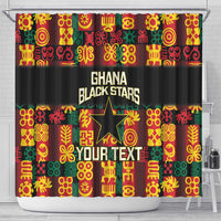 Custom Ghana Football Shower Curtain 2025 Go Black Stars Adinkra pattern
