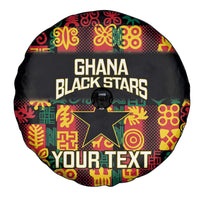 Custom Ghana Football Spare Tire Cover 2025 Go Black Stars Adinkra pattern