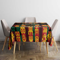 Custom Ghana Football Tablecloth 2025 Go Black Stars Adinkra pattern