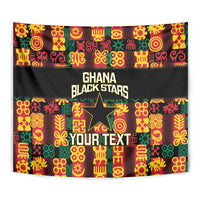 Custom Ghana Football Tapestry 2025 Go Black Stars Adinkra pattern
