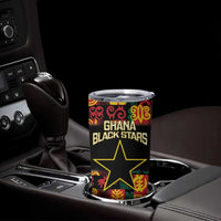 Custom Ghana Football Tumbler Cup 2025 Go Black Stars Adinkra pattern