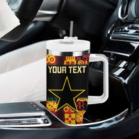 Custom Ghana Football Tumbler With Handle 2025 Go Black Stars Adinkra pattern