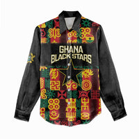 Custom Ghana Football Women Casual Shirt 2025 Go Black Stars Adinkra pattern