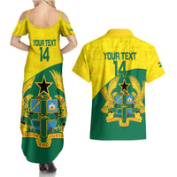 Custom Ghana Cricket Couples Matching Summer Maxi Dress and Hawaiian Shirt Go Ghanaian Tawny Eagle