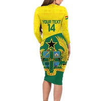 Custom Ghana Cricket Family Matching Long Sleeve Bodycon Dress and Hawaiian Shirt Go Ghanaian Tawny Eagle
