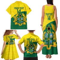 Custom Ghana Cricket Family Matching Tank Maxi Dress and Hawaiian Shirt Go Ghanaian Tawny Eagle