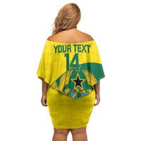 Custom Ghana Cricket Off Shoulder Short Dress Go Ghanaian Tawny Eagle