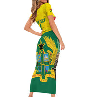 Custom Ghana Cricket Short Sleeve Bodycon Dress Go Ghanaian Tawny Eagle