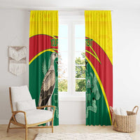 Custom Ghana Cricket Window Curtain Go Ghanaian Tawny Eagle