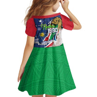 Namibia 1990 Kid Short Sleeve Dress Independence Anniversary African Pattern