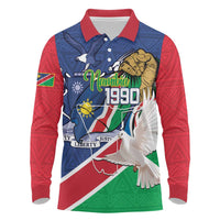 Namibia 1990 Long Sleeve Polo Shirt Independence Anniversary African Pattern