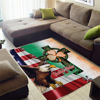 United States And Ireland Area Rug USA Eagle With Irish Celtic Cross - Wonder Print Shop