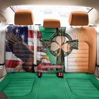 United States And Ireland Back Car Seat Cover USA Eagle With Irish Celtic Cross - Wonder Print Shop