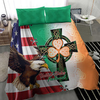 United States And Ireland Bedding Set USA Eagle With Irish Celtic Cross - Wonder Print Shop