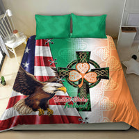 United States And Ireland Bedding Set USA Eagle With Irish Celtic Cross - Wonder Print Shop