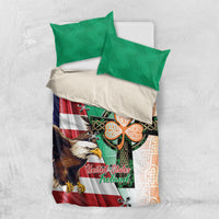 United States And Ireland Bedding Set USA Eagle With Irish Celtic Cross - Wonder Print Shop