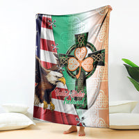 United States And Ireland Blanket USA Eagle With Irish Celtic Cross