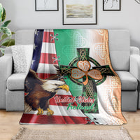 United States And Ireland Blanket USA Eagle With Irish Celtic Cross