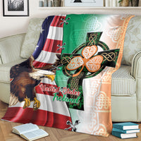 United States And Ireland Blanket USA Eagle With Irish Celtic Cross