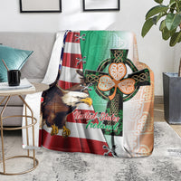 United States And Ireland Blanket USA Eagle With Irish Celtic Cross