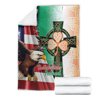 United States And Ireland Blanket USA Eagle With Irish Celtic Cross