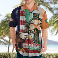 United States And Ireland Hawaiian Shirt USA Eagle With Irish Celtic Cross - Wonder Print Shop