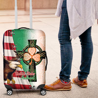 United States And Ireland Luggage Cover USA Eagle With Irish Celtic Cross - Wonder Print Shop