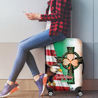 United States And Ireland Luggage Cover USA Eagle With Irish Celtic Cross - Wonder Print Shop