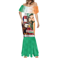 United States And Ireland Mermaid Dress USA Eagle With Irish Celtic Cross - Wonder Print Shop