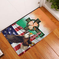 United States And Ireland Rubber Doormat USA Eagle With Irish Celtic Cross - Wonder Print Shop