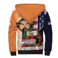 United States And Ireland Sherpa Hoodie USA Eagle With Irish Celtic Cross - Wonder Print Shop
