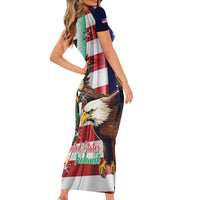 United States And Ireland Short Sleeve Bodycon Dress USA Eagle With Irish Celtic Cross - Wonder Print Shop