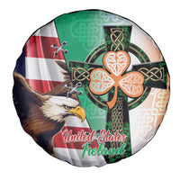 United States And Ireland Spare Tire Cover USA Eagle With Irish Celtic Cross - Wonder Print Shop