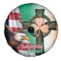 United States And Ireland Spare Tire Cover USA Eagle With Irish Celtic Cross - Wonder Print Shop