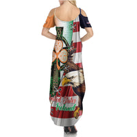 United States And Ireland Summer Maxi Dress USA Eagle With Irish Celtic Cross - Wonder Print Shop