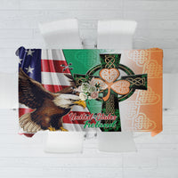 United States And Ireland Tablecloth USA Eagle With Irish Celtic Cross - Wonder Print Shop